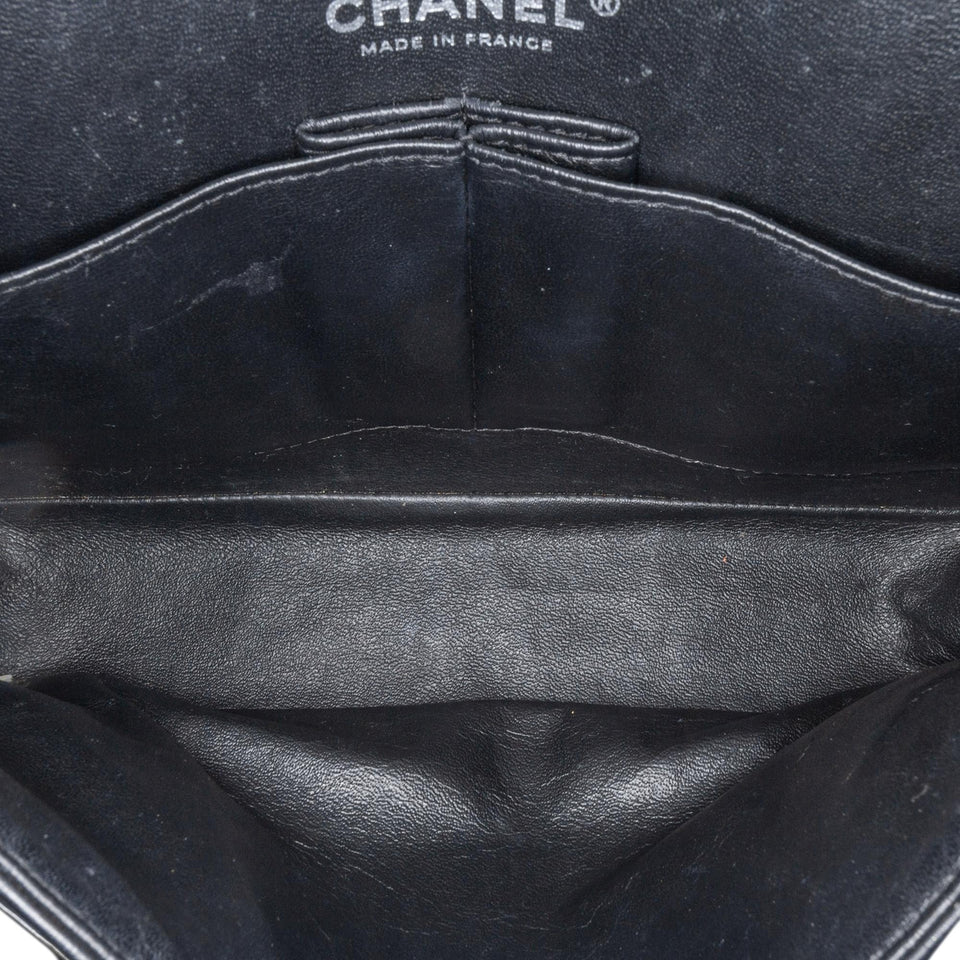 Chanel Medium Classic Chevron Patent Double Flap