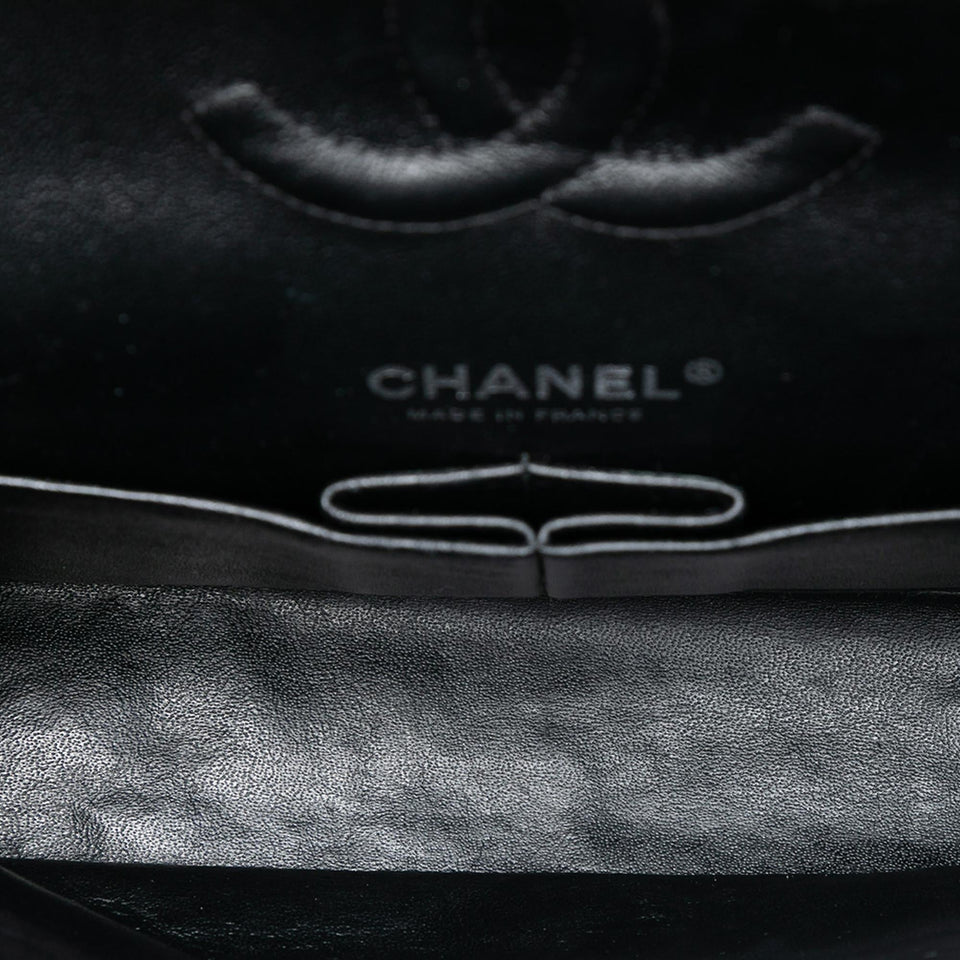 Chanel Medium Classic Chevron Patent Double Flap