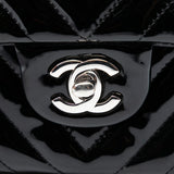 Chanel Medium Classic Chevron Patent Double Flap