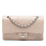 Chanel Medium Classic Lambskin Camellia Stitched Double Flap