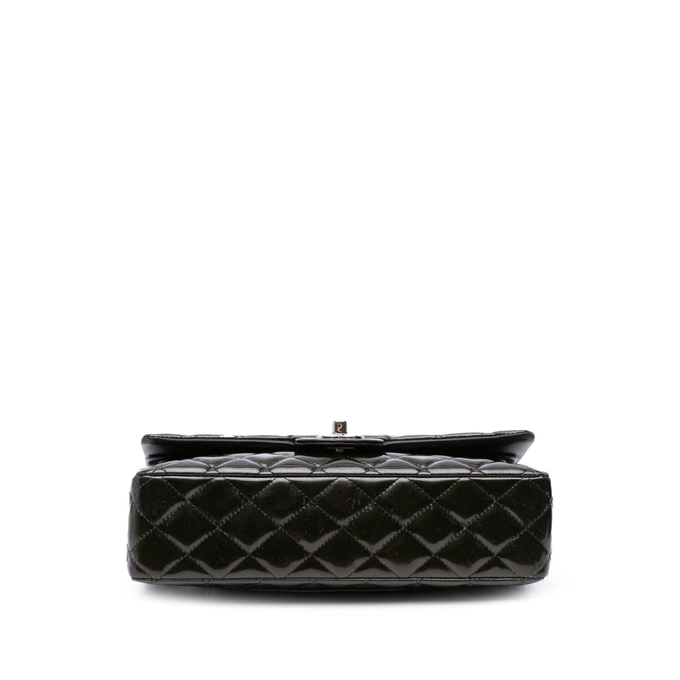 Chanel Medium Classic Striped Patent Double Flap