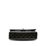 Chanel Medium Classic Striped Patent Double Flap