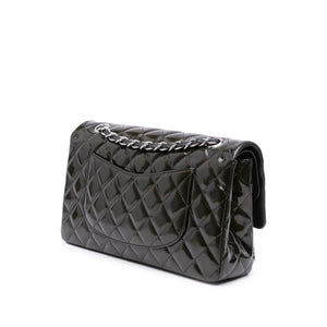 Chanel Medium Classic Striped Patent Double Flap