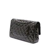 Chanel Medium Classic Striped Patent Double Flap