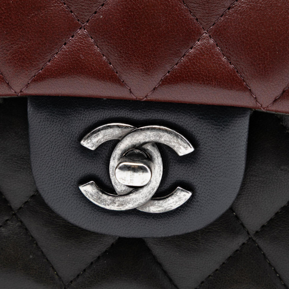 Chanel Medium Classic Tricolor Lambskin Double Flap
