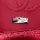 Chanel Medium Classic Tweed Beaded Flower Double Flap