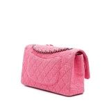 Chanel Medium Classic Tweed Beaded Flower Double Flap
