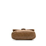 Chanel Medium Glazed Calfskin Castle Rock Top Handle Flap
