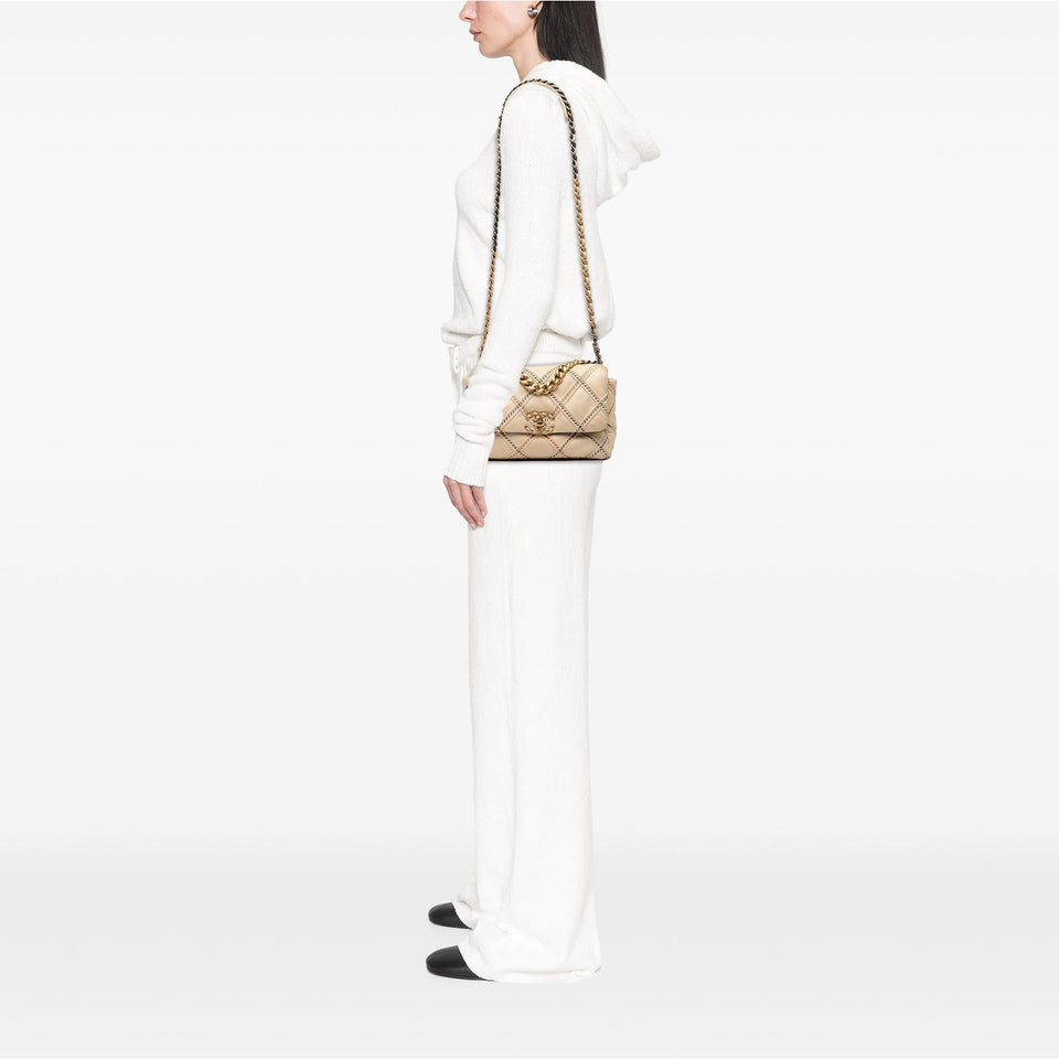 Chanel Medium Lambskin Stitched 19 Flap