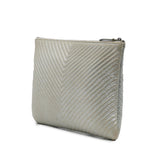 Chanel Medium Metallic Chevron Calfskin O Case Clutch
