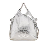 Chanel Medium Metallic Glazed Calfskin Perforated Rodeo Drive Satchel