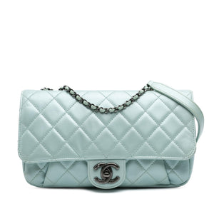 Chanel Medium Quilted Calfskin Coco Pleats Chain Flap