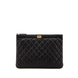 Chanel Medium Quilted Caviar Boy O Case Clutch