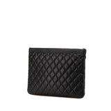 Chanel Medium Quilted Caviar Boy O Case Clutch
