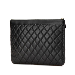 Chanel Medium Quilted Caviar Boy O Case Clutch