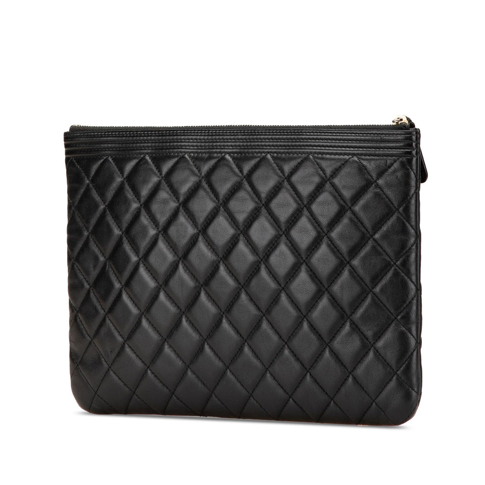 Chanel Medium Quilted Caviar Boy O Case Clutch