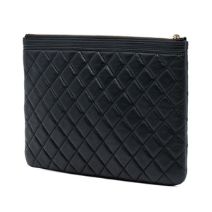 Chanel Medium Quilted Caviar Boy O Case Clutch