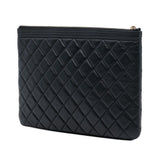 Chanel Medium Quilted Caviar Boy O Case Clutch