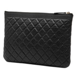 Chanel Medium Quilted Caviar Boy O Case Clutch