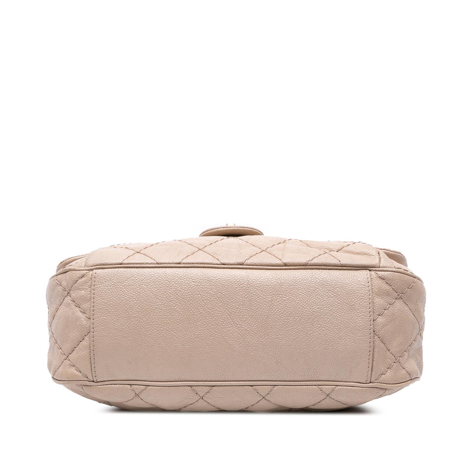 Chanel Medium Quilted Caviar Coco Pleats Messenger Flap