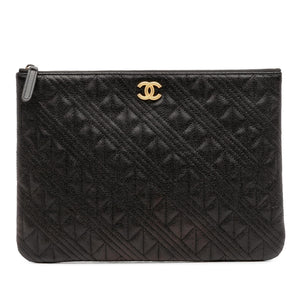 Chanel Medium Quilted Caviar O Case Clutch