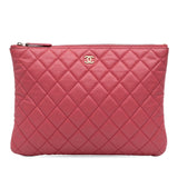 Chanel Medium Quilted Caviar O Case Clutch