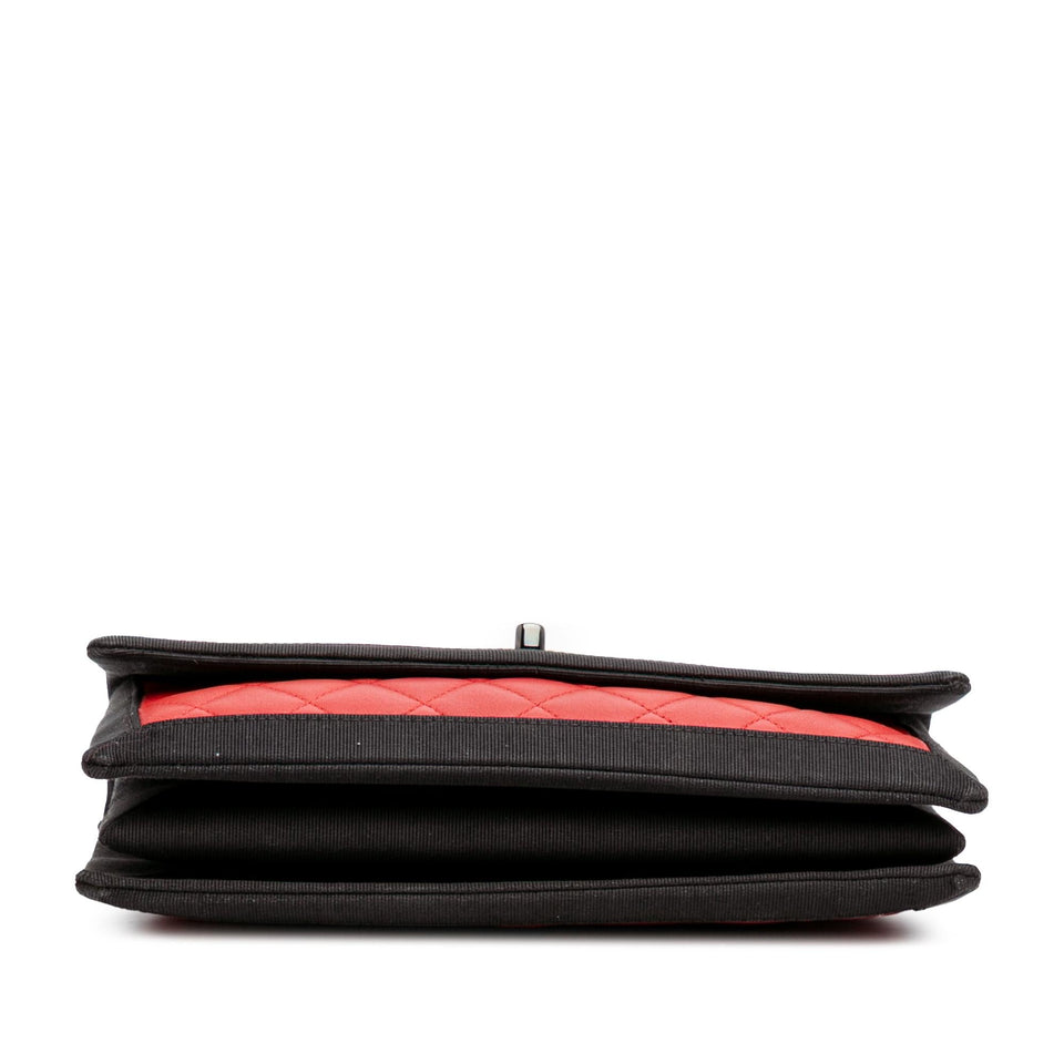 Chanel Medium Quilted Lambskin Grosgrain Two Tone Flap