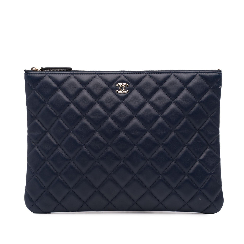 Chanel Medium Quilted Lambskin O Case Clutch