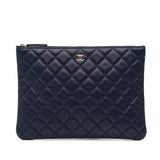 Chanel Medium Quilted Lambskin O Case Clutch