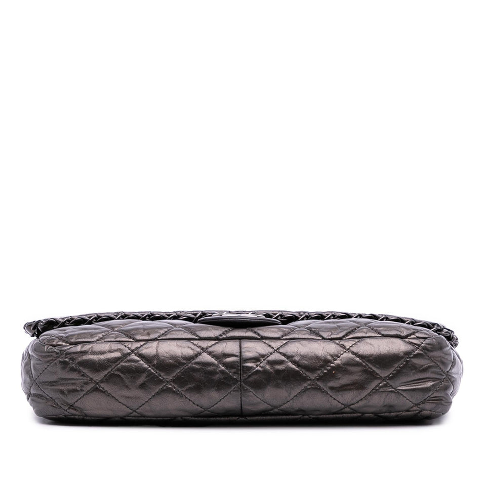 Chanel Medium Quilted Metallic Aged Calfskin Chain Me Flap