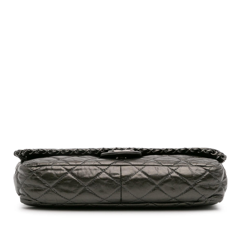 Chanel Medium Quilted Metallic Aged Calfskin Chain Me Flap