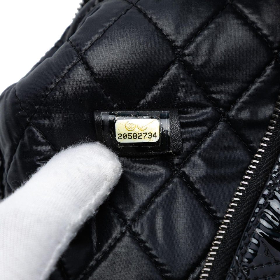 Chanel Medium Quilted Patent Double Stitch O Case Clutch