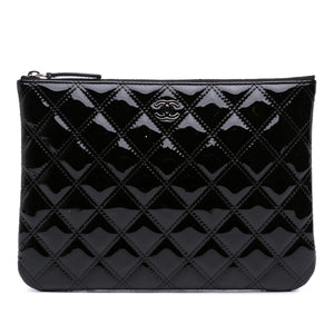 Chanel Medium Quilted Patent O Case Clutch