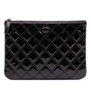 Chanel Medium Quilted Patent O Case Clutch