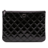 Chanel Medium Quilted Patent O Case Clutch
