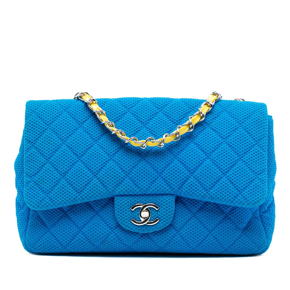 Chanel Medium Quilted Perforated Jersey Single Flap
