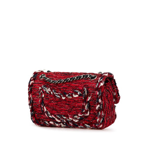 Chanel Medium Tweed Braided Charms Double Flap