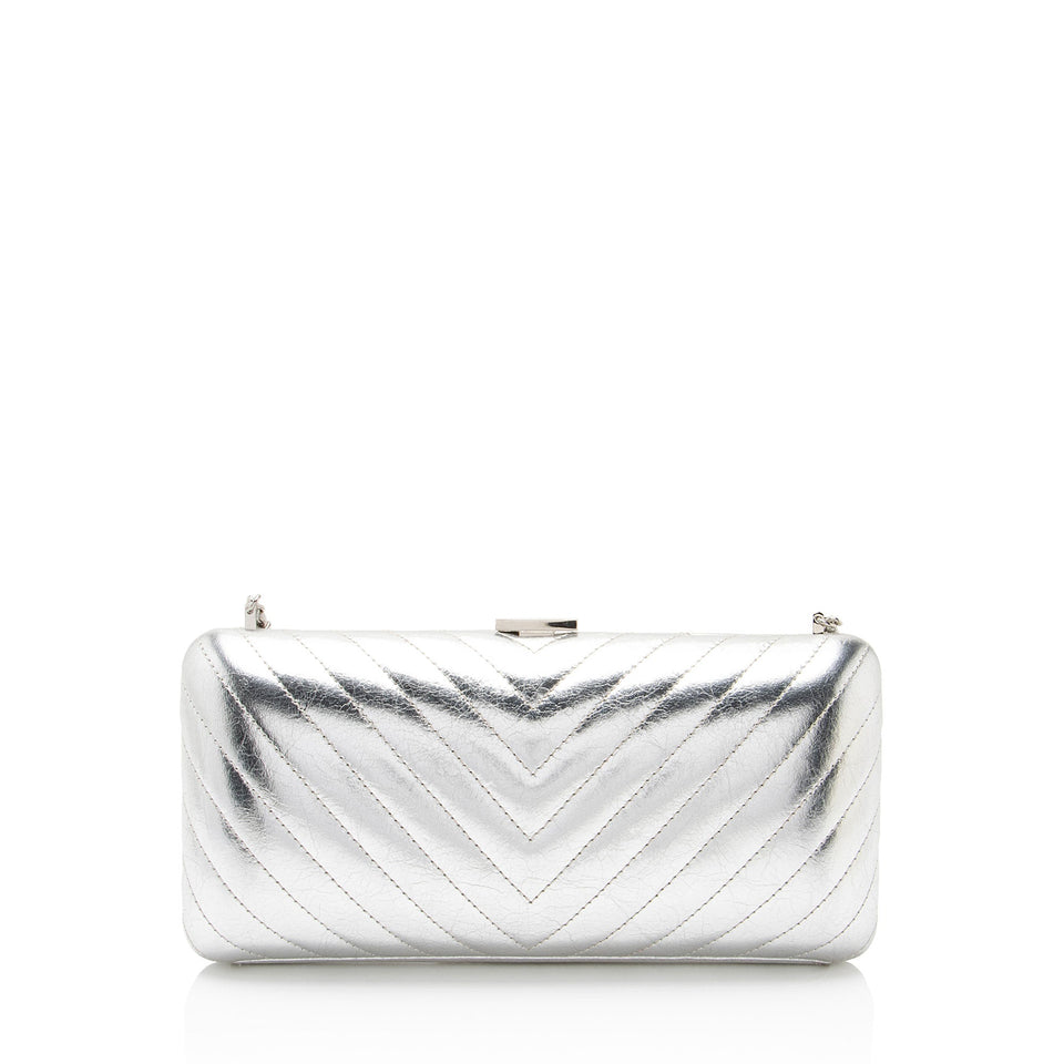 Chanel Metallic Crumpled Lambskin Fringe Clutch