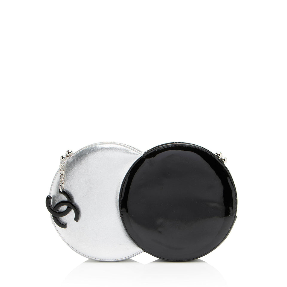 Chanel Metallic Lambskin Patent Leather Double Circle Clutch