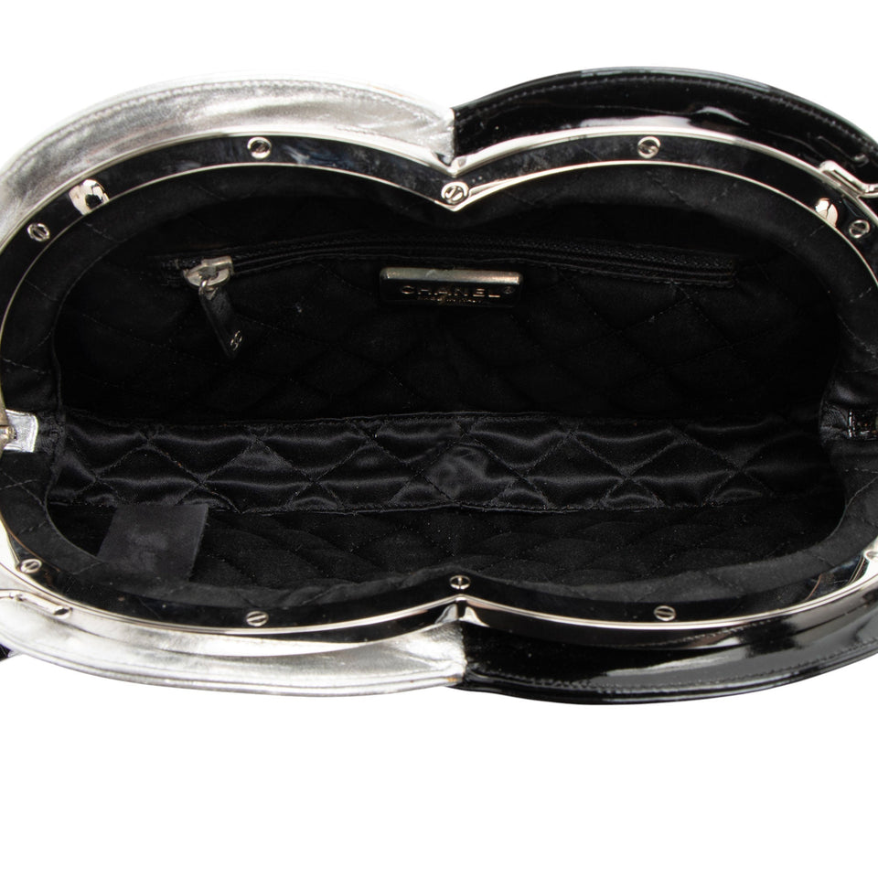 Chanel Metallic Lambskin Patent Leather Double Circle Clutch