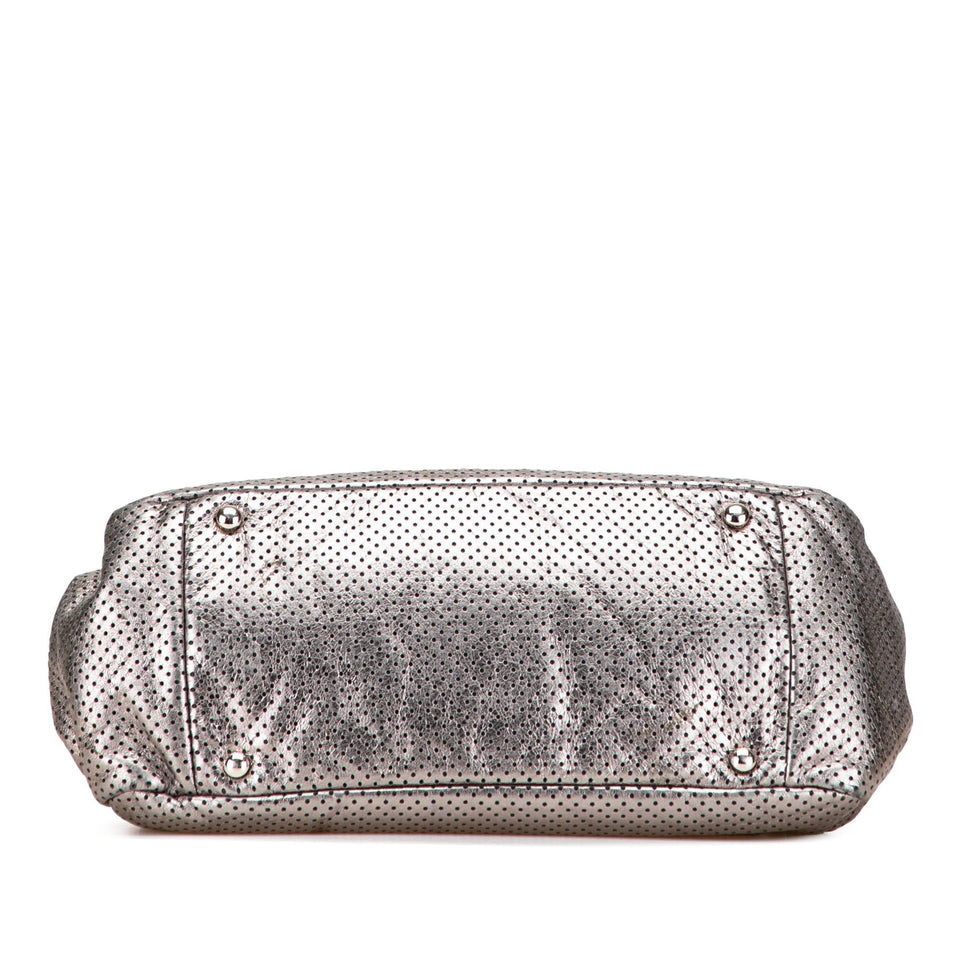 Chanel Metallic Perforated Calfskin Drill Accordion Flap