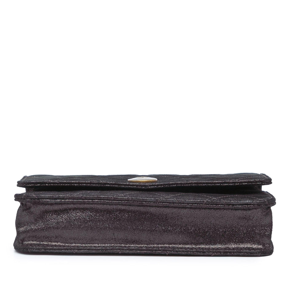 Chanel Metiers d’Art Quilted Iridescent Lambskin Tartan Button Wallet On Chain