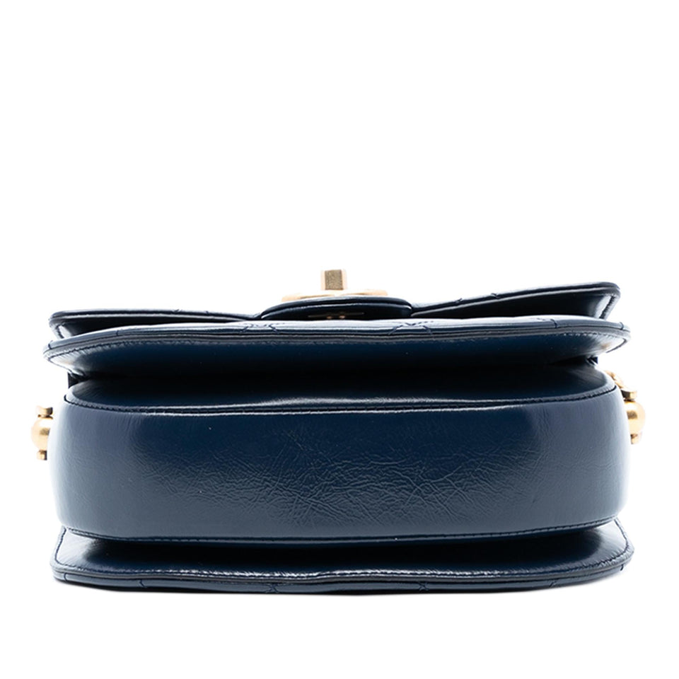 Chanel Mini CC Quilted Shiny Calfskin Round Moon Messenger Flap