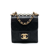 Chanel Mini Goatskin Chic Pearls Clutch On Chain