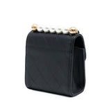 Chanel Mini Goatskin Chic Pearls Clutch On Chain