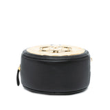 Chanel Mini Lambskin Golden Plate Round Clutch with Chain (SHG-WiHX9Q)