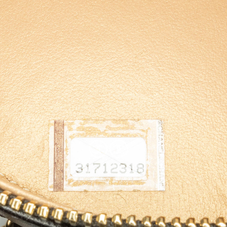 Chanel Mini Lambskin Golden Plate Round Clutch with Chain (SHG-WiHX9Q)