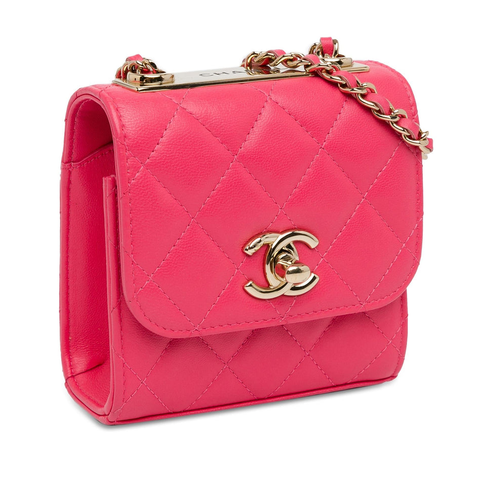 Chanel Mini Lambskin Trendy CC Clutch With Chain