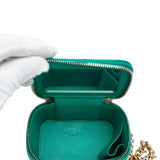Chanel Mini Quilted Caviar CC Sweetheart Vanity Case with Chain