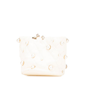 Chanel Mini Quilted Lambskin About Pearls Drawstring Bucket Bag